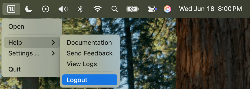 macOS logout